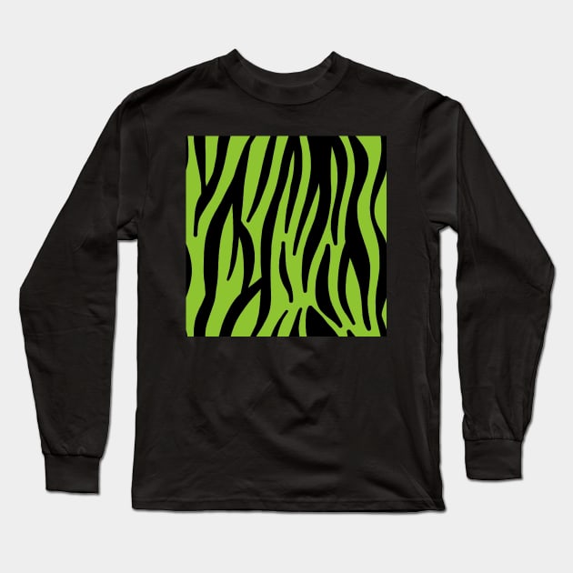 Green Zebra Long Sleeve T-Shirt by ValinaMoonCreations